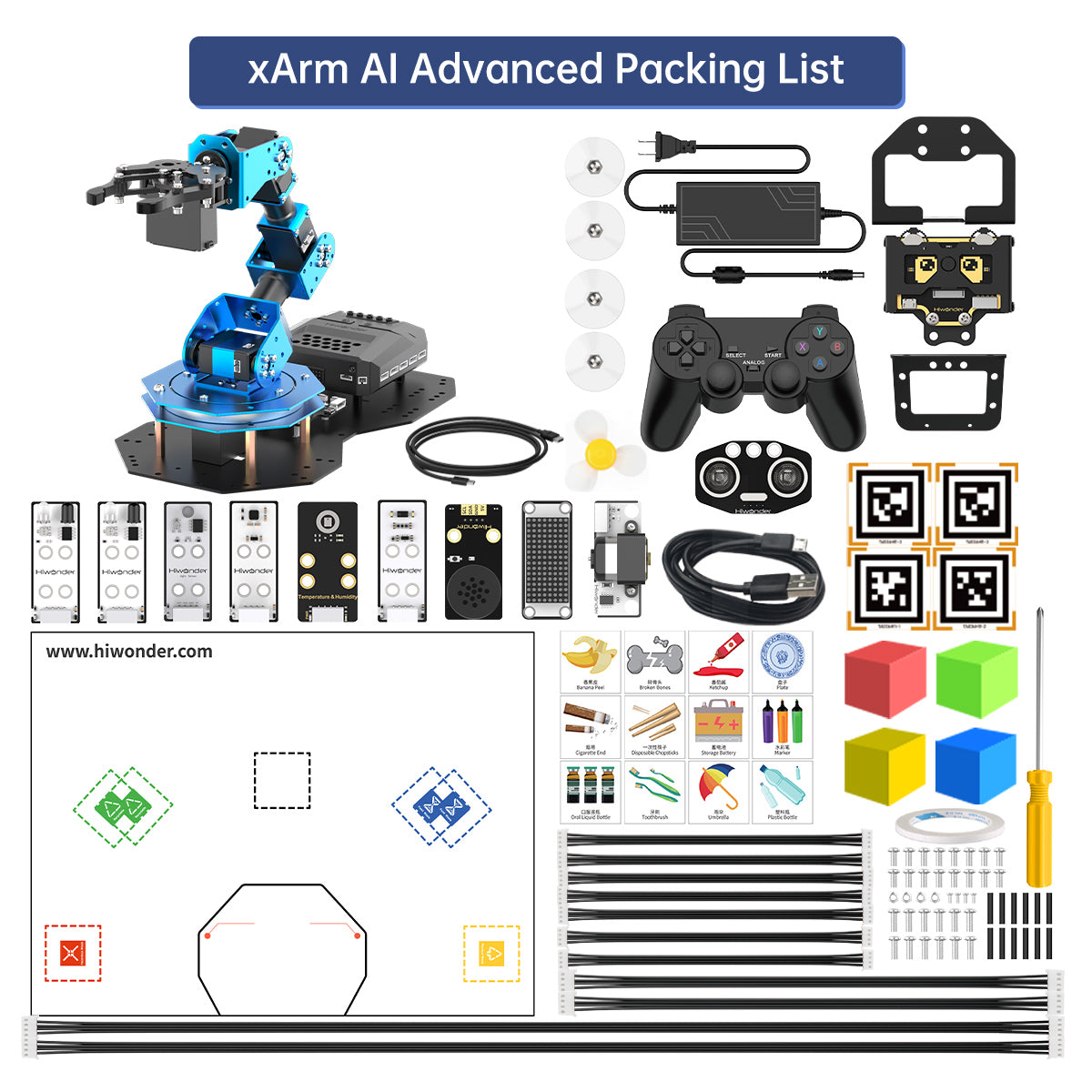 Hiwonder xArm AI Desktop Programmable Robot Arm with AI Vision & Voice Interaction, Supports Arduino, Scratch & Python, Sensor Expansion Hiwonder xArm AI Desktop Programmable Robot Arm with AI Vision & Voice Interaction, Supports Arduino, Scratch & Python, Sensor Expansion